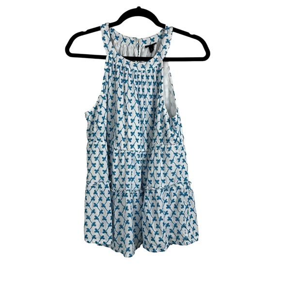 torrid Tops - Torrid Babydoll Eyelet Tiered Tank Top Lined Size 0 or US Size Medium Blue White
